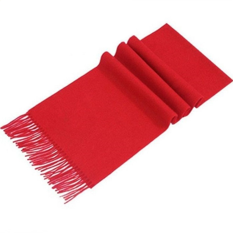 本命年大红羊绒围巾中国红细羊毛围脖男女通用秋冬加厚保暖纯羊绒