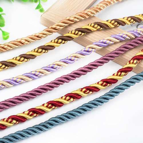 8mm粗装饰绳窗帘配件绳五彩米绑绳85绳子窗帘把绳装饰沙发麻花/