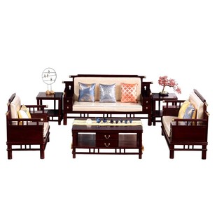 红木家具非洲酸枝新中式客厅六六顺实木沙发茶几原木沙发实木