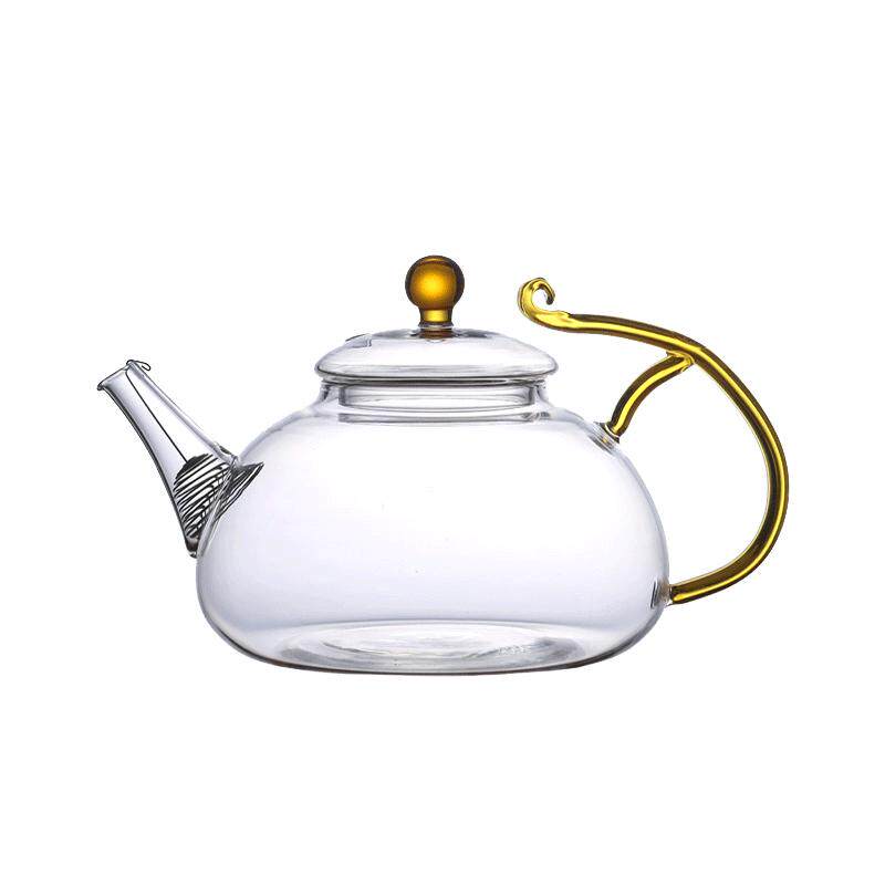玻璃茶壶耐热花茶壶透明加厚家用单壶功夫茶具泡茶烧水煮茶壶茶器