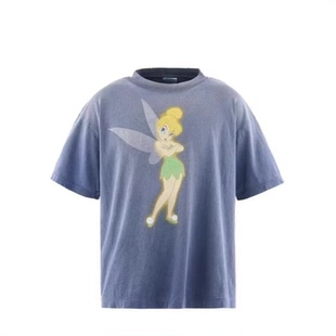 SM SAINT MICHAEL FOG美式潮牌胸前图案背面字母夏季圆领短袖T恤