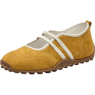 Bata曲奇软酪2025秋商场新款多巴胺羊皮玛丽珍运动芭蕾鞋ABI04CQ5