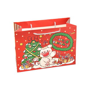 ins圣诞节手提礼品袋平安果糖果礼物包装纸袋可爱卡通圣诞树礼袋