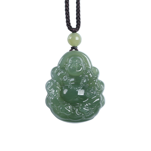 正品官方旗舰店和田玉弥勒佛吊坠青玉笑佛大肚佛玉石挂件佛公项链