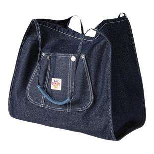 Lee单肩包女托特包牛仔包上班外出大容量通勤休闲学生装书背包