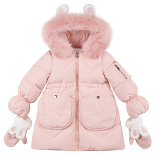 女童羽绒服冬季中长款2025新款中大儿童冬装洋气加厚甜美保暖外套