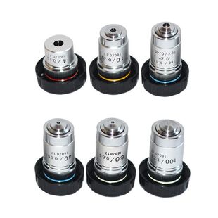 195型显微镜物镜4X10X20X40X60X100X倍物镜消色差专业