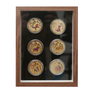 纪念币收藏相框旅游景区钱币框吧唧展示架徽章收纳纪念章中空摆台