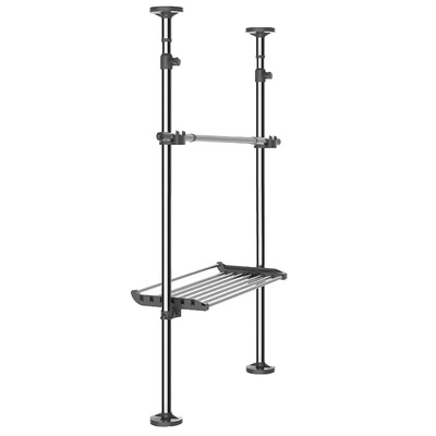 顶天立地晾衣架开放式衣柜免打孔