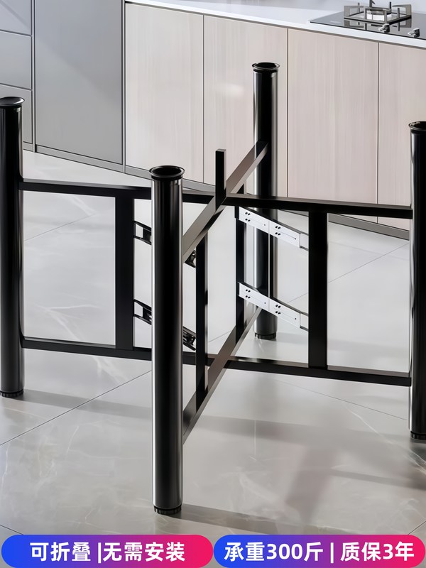 大圆桌腿支架新型折叠桌子腿可承重钢架大排档餐桌脚铁艺支撑底座