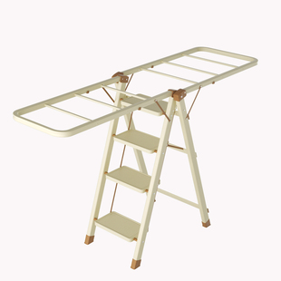 梯子晾衣架室内登高晾晒置物架多功能小梯凳家用便携式折叠人字梯