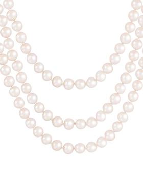 自营 splendid pearls Endless 黑色 100\淡水珍珠项链 白色 美国