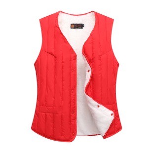 2025新款秋冬加绒羽绒棉马甲女加厚保暖背心短款马夹坎肩贴身内胆