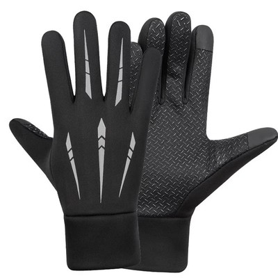 防风防水加绒保暖触屏秋冬季户外电动车手套男士防滑骑行专用手套