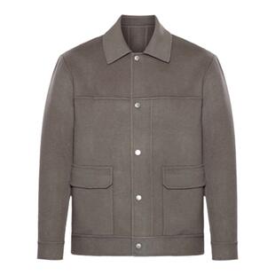 [含绵羊毛]ROBERTA诺贝达男装男士夹克秋季新款休闲翻领纯色外套