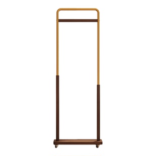 中古风落地式挂衣架移动卧室实木衣帽架办公室小型次净衣架25新款