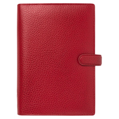 【重磅新品】英国进口Filofax Finsbury中国红真皮荔枝纹活页手帐本A7 A8活页本M5手帐迷你笔记本