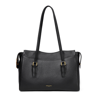 皮尔卡丹官方女包植鞣牛皮公文包通勤大容量真皮单肩包女2026新款