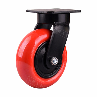 双铃 板车轮子抗冲击万向轮重型5/6/8寸脚手架轮静音聚氨酯推车轮