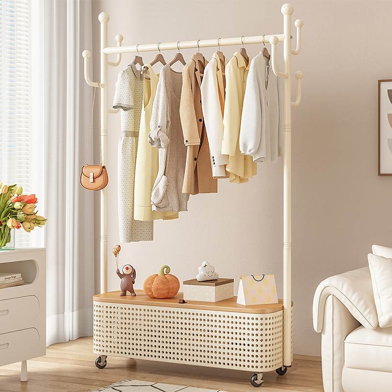 衣帽架落地卧室家用可移动室内凉晒衣架阳台挂衣服架子简易晾衣架