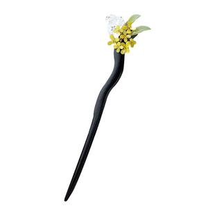 儿童汉服发簪古风马面裙配饰女童新中式发饰女黑檀木簪子发钗头饰