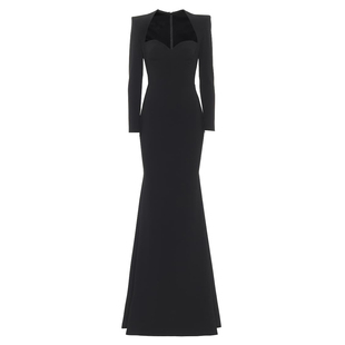 晚礼服长款鱼尾连衣裙女显瘦走秀年会舞台主持人高端大气晚装简约