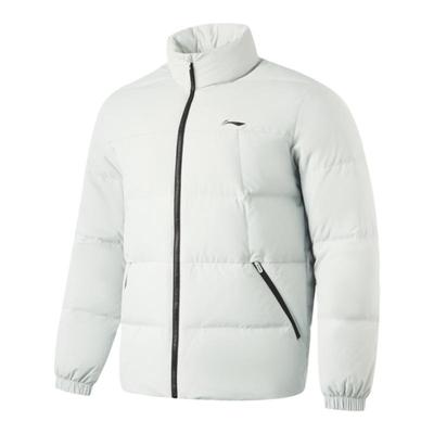 李宁正品健身系列男子防泼水防风保暖运动短款羽绒服AYMU097-3