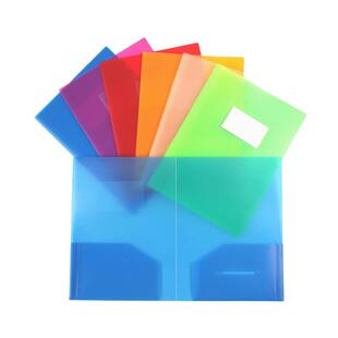 塑料a4双插袋式文件夹口袋美式黑色封面夹磨砂加厚翻页蓝色可定制