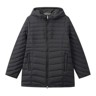 AIGLE艾高女士羽绒服鹅绒外套冬季短款户外防风轻薄保暖黑羽绒衣