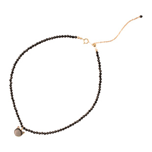 赛赛莉安 超萌猫咪14K包金超闪黑尖晶石颈链choker锁骨链轻奢小众