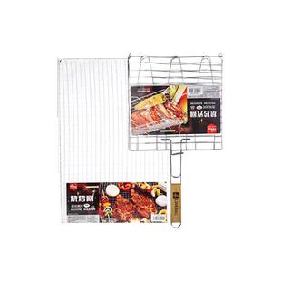 烧友烧烤网片304不锈钢长方形烤网架烤肉夹烤鱼夹网烧烤工具露营