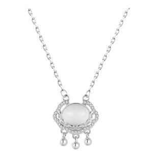 「玉髓平安锁」s925纯银项链女轻奢小众高级感送女友闺蜜生日礼物