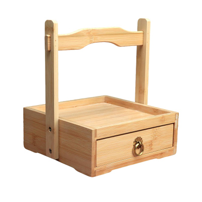 竹制本色意境菜创意餐具抽屉提盒