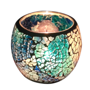 马赛克玻璃烛台欧式烛光晚餐创意婚庆蜡烛杯道具餐桌摆件酥油灯