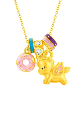 老凤祥小马独角兽银项链女新款