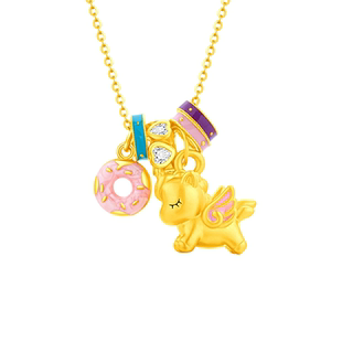 老凤祥小马独角兽银项链女新款纯银吊坠锁骨链轻奢生日礼物送女友