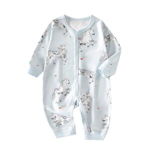 贝肽斯婴儿衣服秋季宝宝连体衣新生幼儿长袖纯棉睡衣哈衣早秋装S