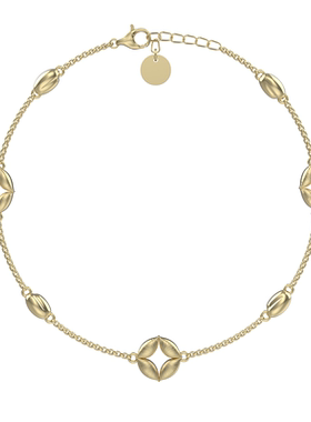 宜兰珠宝新年米钱币手链女款轻奢原创小众高级百搭手饰品节日礼物