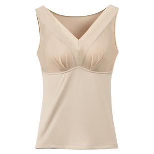 冬季保暖背心女加绒加厚带胸垫免穿文胸一体式打底内衣发热防寒