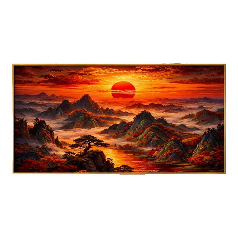 鸿运当头山水画客厅装饰画新中式沙发背景墙壁画办公室靠山图挂画