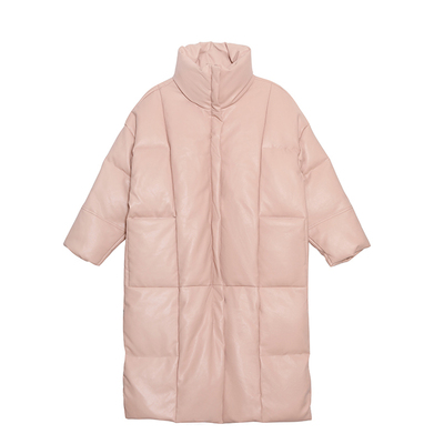 蛋白皮长款羽绒服宽松