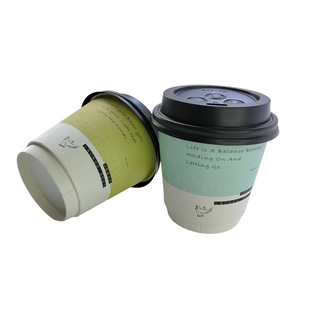 一次性可降解奶茶咖啡纸杯10oz双层防烫纸杯加厚330ml定制图案log