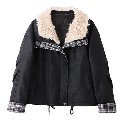 加绒皮衣外套女冬季2025新款