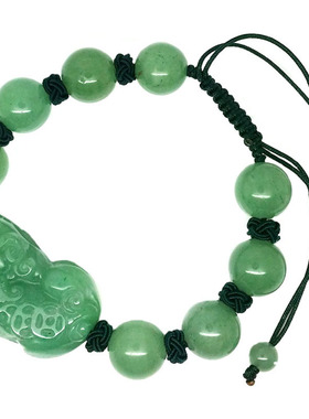 东陵石貔貅编绳手链可调节