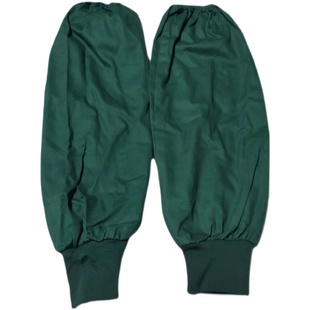 纯棉墨绿色手术螺纹套袖加厚加长全棉医疗整形实验室医用袖套一对