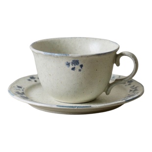 Grandma's青黛复古餐具碗盘杯精致花边菜盘沙拉牛排盘饭碗咖啡杯