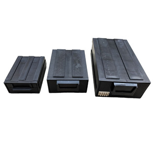黑色积木抽屉式电子元件收纳工具组合零件盒防静电抽屉塑料盒