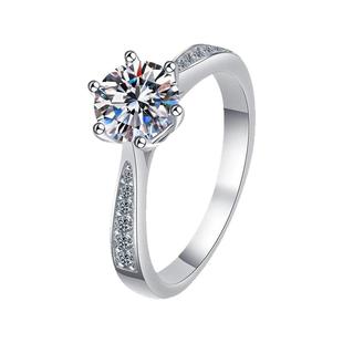 DRDIRU【官方正品】925纯银莫桑钻戒指结婚情侣对戒送女友礼物