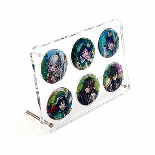 吧唧展示架徽章周边纪念币动漫明星谷子保护套透明桌面收纳盒壁挂