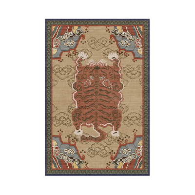 新中式山中虎复古法式地毯客厅防水抗污东南亚风格高级感卧室床边